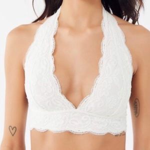 Out from under lace halter bra/bralette